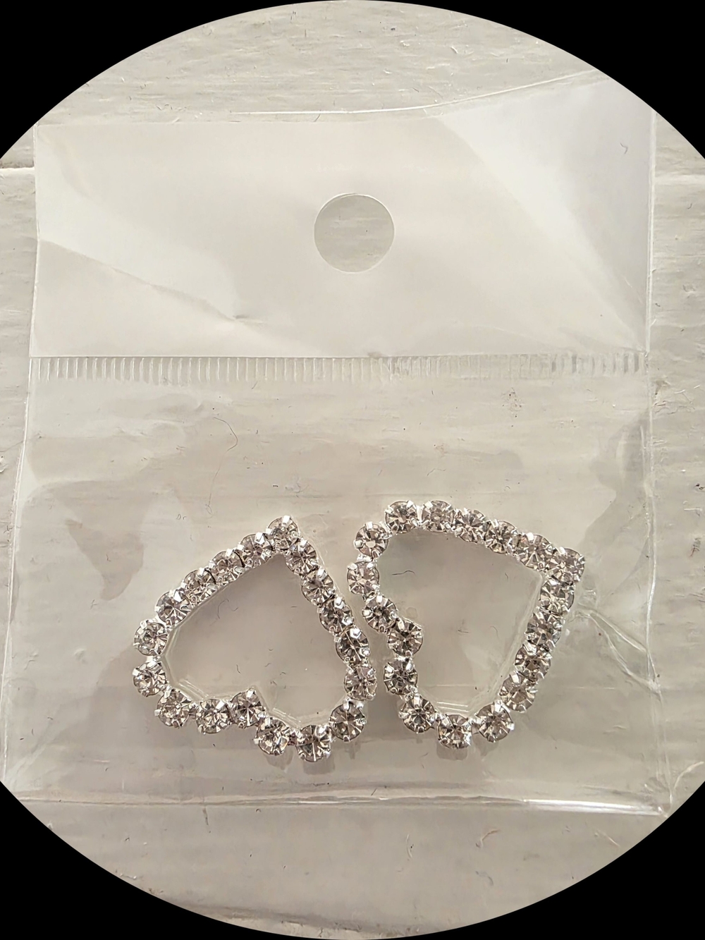 Crystal Heart Set - Silver Tone